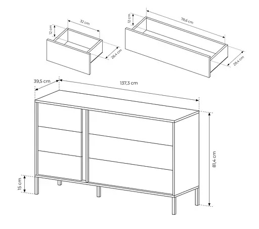 Комод Perfect Home Даст/Dast с 6 ящиками 6S/138 Беж (PFH-091008) - фото 3