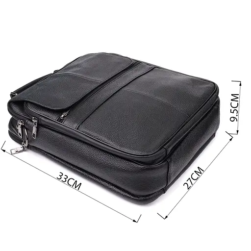 Чоловіча сумка з ручкою для перенесення в руці з натуральної шкіри Vintage 27х33х9,5 см sum0027493 - фото 3