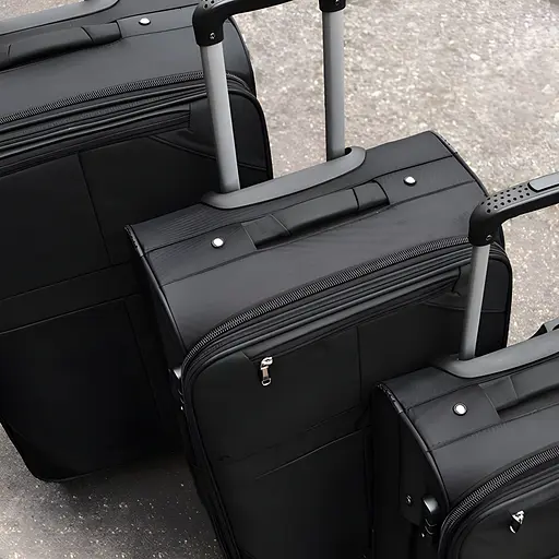 Набір тканинних валіз 3в1 з кодовим замком та телескопічною ручкою чорний (24-292) - фото 4