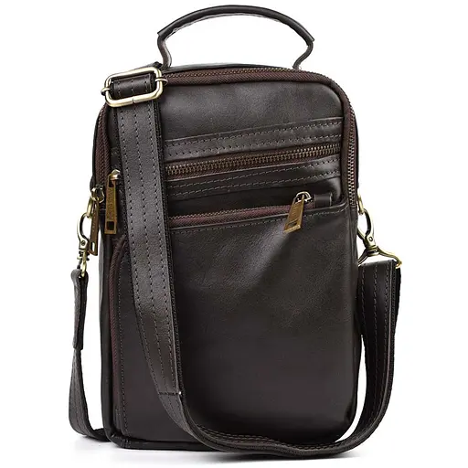 Кожаная мужская сумка через плечо TARWA 28х20х8 см sum0025708 - фото 1