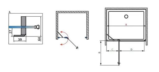 Душові двері Radaway Nes Black DWJ II 100 см 10036100-54-01R - фото 4