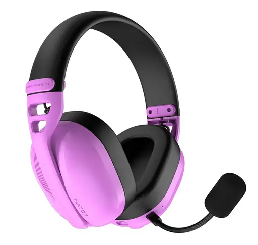 Игровые наушники беспроводные с микрофоном HATOR ESH-19 Wireless HYPERPUNK 3 SyncHUB Hi-Res Violet - фото 2