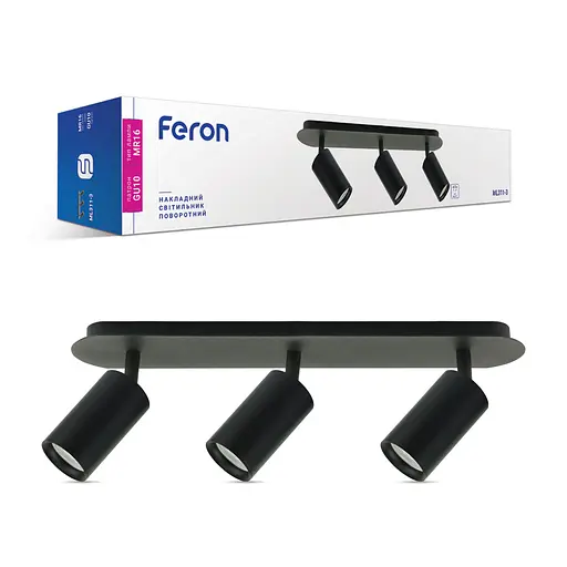 Спот Feron ML311-3 під лампу чорний - фото 1