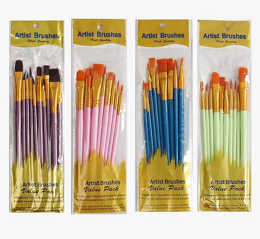 Набір пензликів C 60806, 10 пензликів у пакеті (6900067608062) Фіолетовий - фото 1