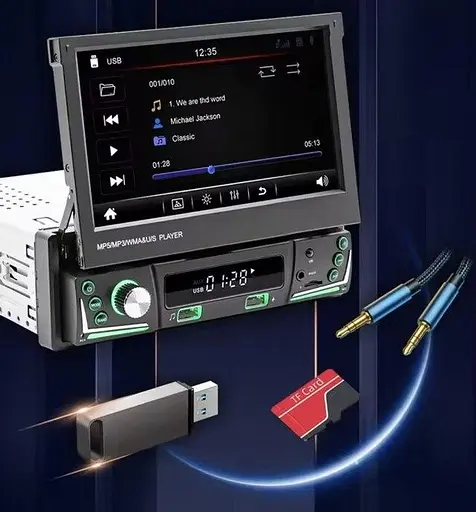 Автомагнитола SWM 9601 универсальная мультимедийная с выдвижным сенсорным экраном 7" - фото 7