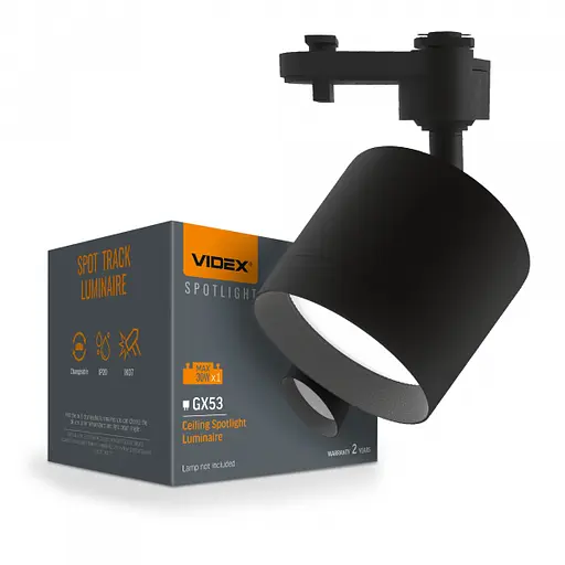 Світильник VIDEX під лампу GX53 трековий Чорний VL-SPF17C-B - фото 1