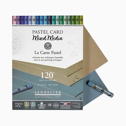 Блок пастельной бумаги Sennelier Pastel Card, 18×24 см, 12 листов, Оттенки серого