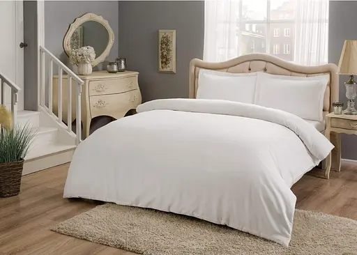 Постельное белье Basic White Сатин Tac pbe0052208 - фото 1