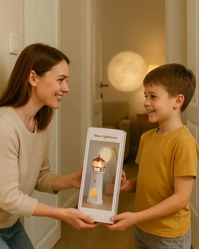 Нічник маяк з проекцією місяця з датчиком руху LightHouse 3D - фото 7