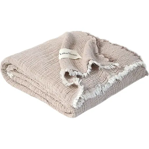 Покрывало Lotus Home Larna muslin 200х220 см бежевое (svt-2000022344296) - фото 2