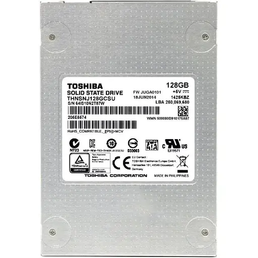 Накопичувач SSD 2.5 Toshiba 128Gb THNSNJ128GCSU Б/В - фото 1