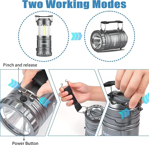 Світлодіодний ліхтарік GEMEK 1 для кемпінгу з батарейним живленням - фото 5