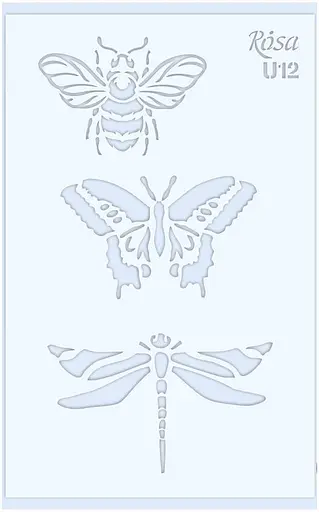 Трафарет багаторазовий універсальний №U12 Метелики 13×20 прозорий 0,5мм Rosa Talent - фото 1