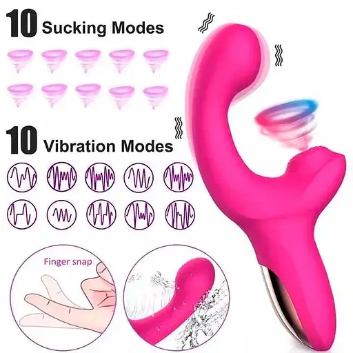 Многофункциональный вибратор LIVMAN 2 в 1 для стимуляции клитора и точки G 21,3 см. Розовый K0851-1 - фото 3