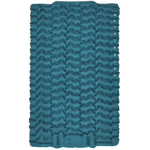 Матрас туристический надувной двухместный Naturehike CNK2550WS019, 200х125х6.5 см, синий со встроенной помпой для надува