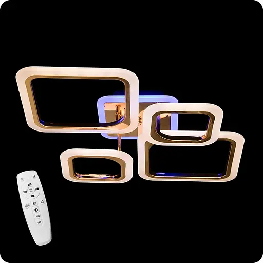 Люстра світлодіодна 517 Dlight 3color з пультом 80Вт Золото (01829) - фото 1