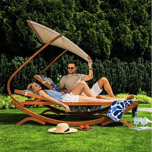 Садовий шезлонг Di Volio Pionza двомісний бежевий - фото 4