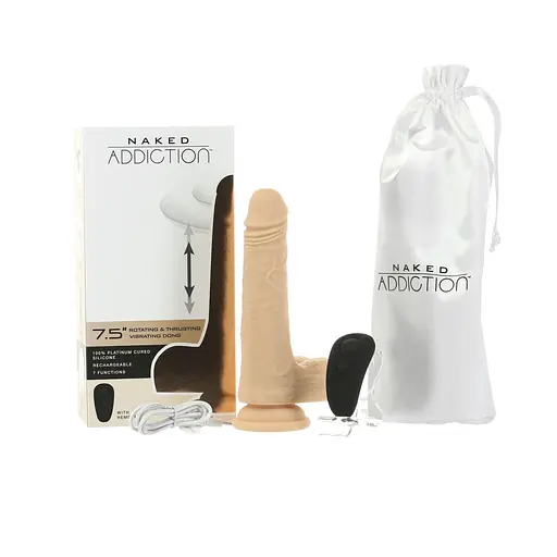 Фалоімітатор з ротацією та пульсацією Naked Addiction The Freak 7,5″ Rotating & Thrusting Vibrating - фото 6