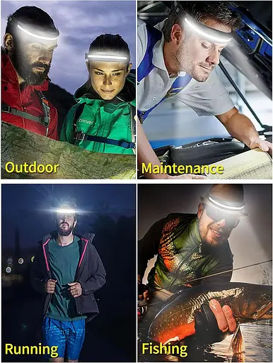 DARKBEAM Налобний ліхтар USB типу C перезаряджається COB LED яскравий жорсткий шолом з червоним світлом - 230° широкопроменевий - фото 3