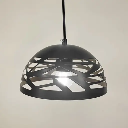 Світильник Лофт із коричневим різьбленим плафоном Ø 20 см | Арт. MJ 193-200 CF | Line F - фото 4