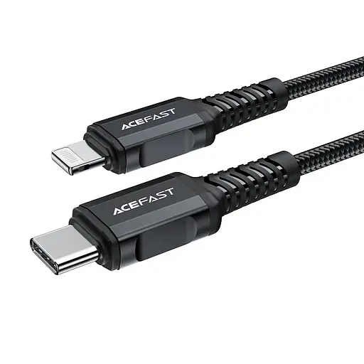 Кабель ACEFAST C4-01 Type-C to iP 3A, 30W, 1.8m, nylon, zinc connectors, Black - фото 3