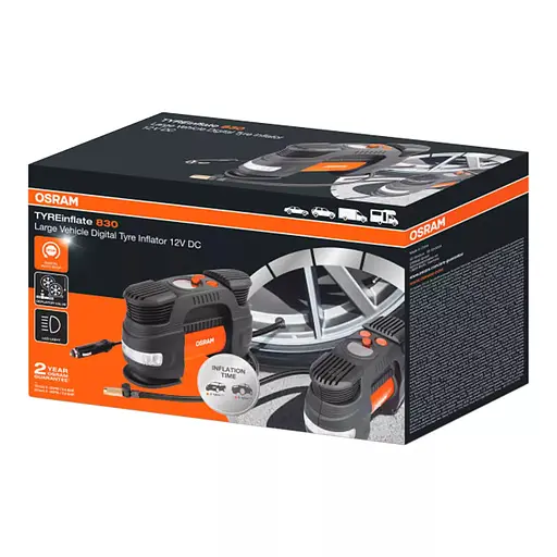 Компресор автомобільний двопоршневий OSRAM OTI830 12В 180W, LED дисплей, автостоп - фото 4