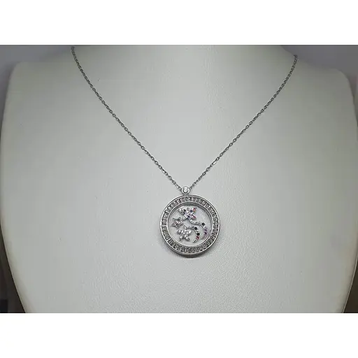 Серебряное колье Подиум с фианитами. KN8173 - фото 2