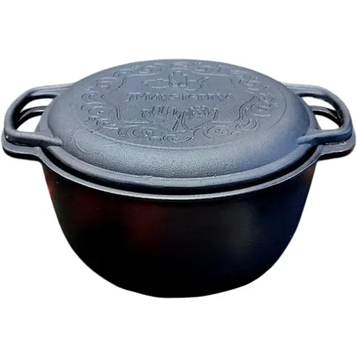 Чугунный казан Maysternya 6 л Ø26см с крышкой-сковородой (Т404СР)