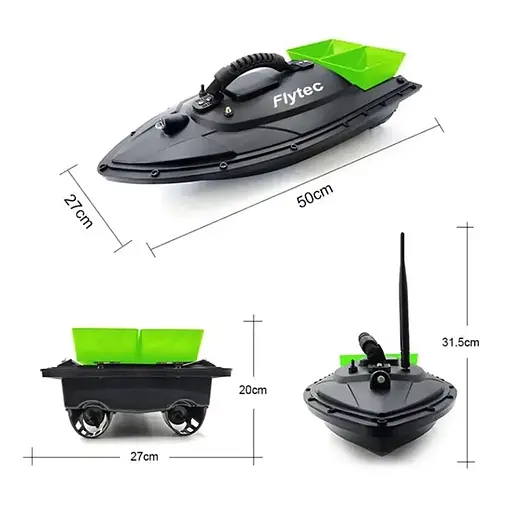 Кораблик для підгодовування риби Flytec HQ2011 на радіоуправлінні зелена годівниця - фото 3