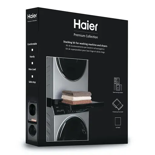 Haier Комплект монтажный для соединения стиральной машины с сушильной машиной, 47-60см, черный - фото 5