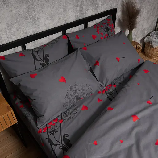 Комплект постільної білизни Moon&Star Бязь Gold Люкс Dandelion Lov King Size 220x240 наволочки 2х40х60 - фото 4