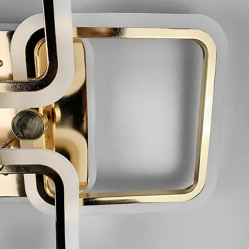 Золота LED люстра на 2+2 ріжки квадратної форми Line.F A 2503/2+2 RGB GD - фото 8