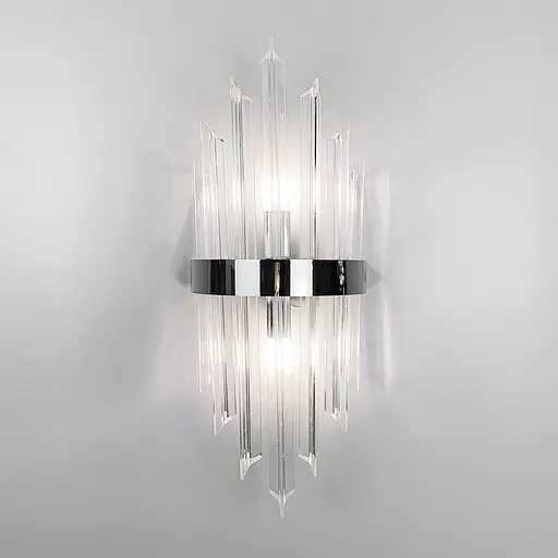 Кришталеве бра у хромованому каркасі Line F WS 151/2 CH - фото 4