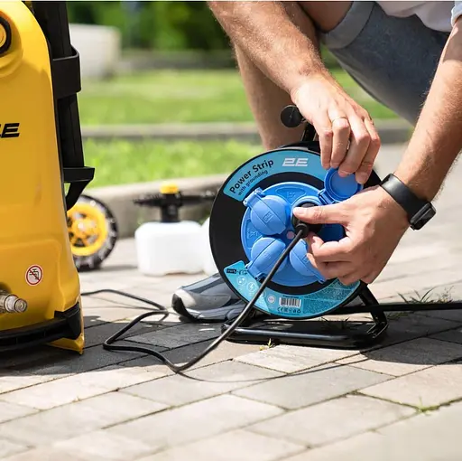 Сетевой фильтр 4XSchuko на катушке, IP44, 3G*1,5 мм, 20 м, черный (2E-CR4315IP44M20) - фото 6