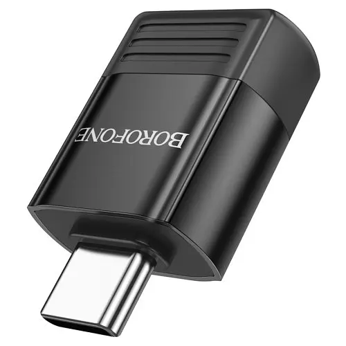 Адаптер Borofone BV18 Type-C male to USB female USB 3.0 adapter чорний - фото 6