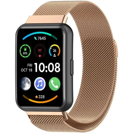 Ремешок DK для Huawei Watch Fit 2 Metal Milanese Loop Magnetic (rose gold) - фото 2