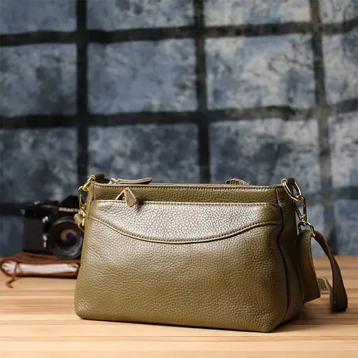 Кожаная сумка Vintage с плотным дном для женщин 27х16х11 см sum0027630 - фото 9