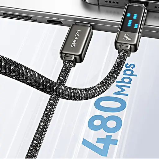 Дата кабель Usams US-SJ743 Meteor Ser. Type-C to Lightning 30W (1.2m) - фото 7