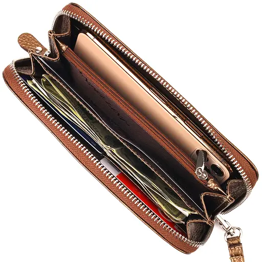 Женский кожаный кошелек Canpellini 19х9.5х2.5 см acs0025123 - фото 5