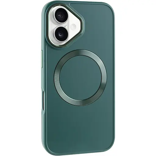 Чохол Epik TPU Bonbon Metal Style with MagSafe для Apple iPhone 16, 6.1 Зелений/Pine green - фото 1
