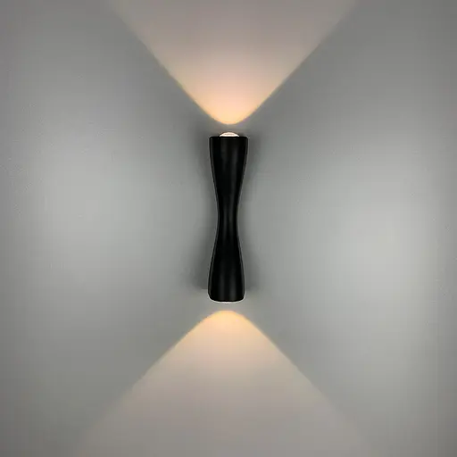 Сучасне бра ANIKA у чорному корпусі Line F WB 2-6*240 BK - фото 4