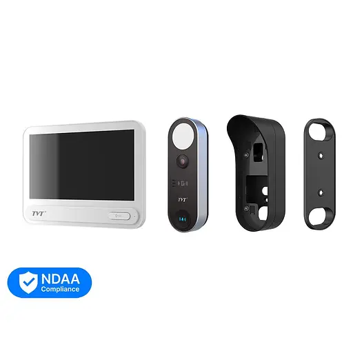 Комплект IP-відеодомофона з WiFi TVT TE-KT6101-001 White: відеодомофон 7" TD-E2137-PE/TP/WF, відеопанель 2Mp TD-E3110-IC/PE/WF, кутовий кронштейн, монтажна коробка з козирком (82-00412) - фото 2