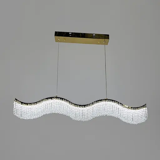 Светодиодная волнистая люстра с хрусталиками длиной 80 см Line F | Ст. 33056-L800*600 GD - фото 6
