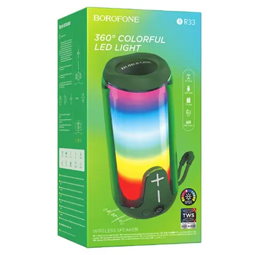 Bluetooth Колонка Borofone BR33 Pulse color sports Dark Green - фото 2