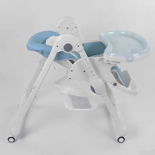 Стульчик для кормления Toti W-48406 (1) мягкий PU, мягкий вкладыш, 4 колеса, съемный столик, красный, в коробке - фото 3