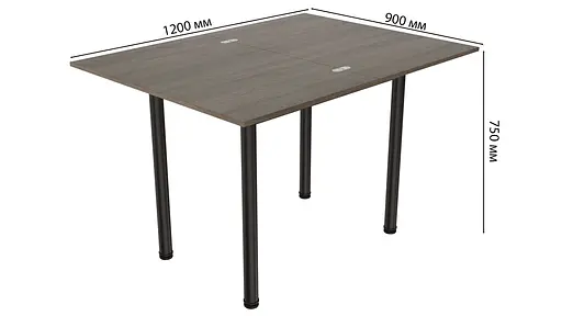 Розкладний обідній стіл трансформер Берта Ferrum-decor 750x1200x900 Чорний метал ДСП Дуб Сонома Трюфель 16 мм (FRD-105175) - фото 2