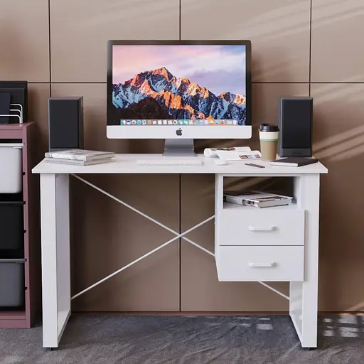 Письмовий стіл із ящиками Ferrum-decor Оскар 750x1200x600 метал Білий ДСП Біле 16 мм (FRD-103220) - фото 6