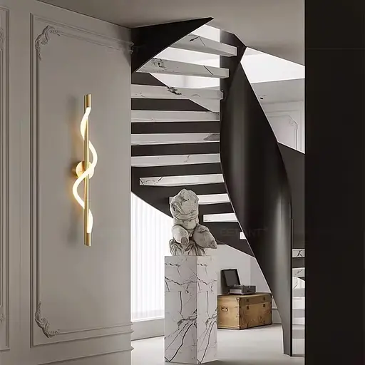 Латунне бра із обплетеним неоном 60 см Арт. W 202/600 AB Line F - фото 1