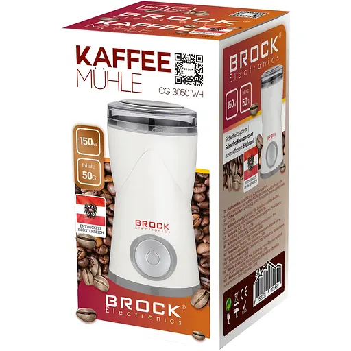 Кофемолка Brock CG 3050 WH 150 Вт белая - фото 2