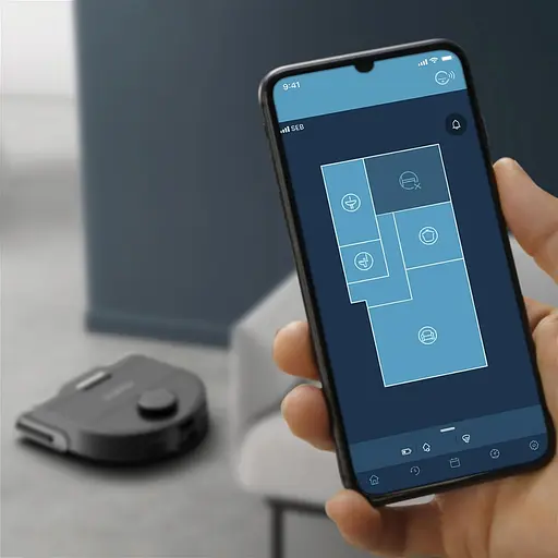 Робот-пилосос Rowenta миючий X-Plorer Serie 220, 5600ПаВт, h=9.7см, 0.35л, конт пилок -0.22л, автон. робота до 120хв, чорний - фото 8